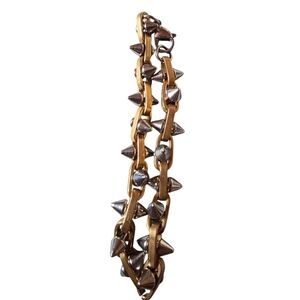 New Stainless Steel Gold and Silver Spike Bracelet